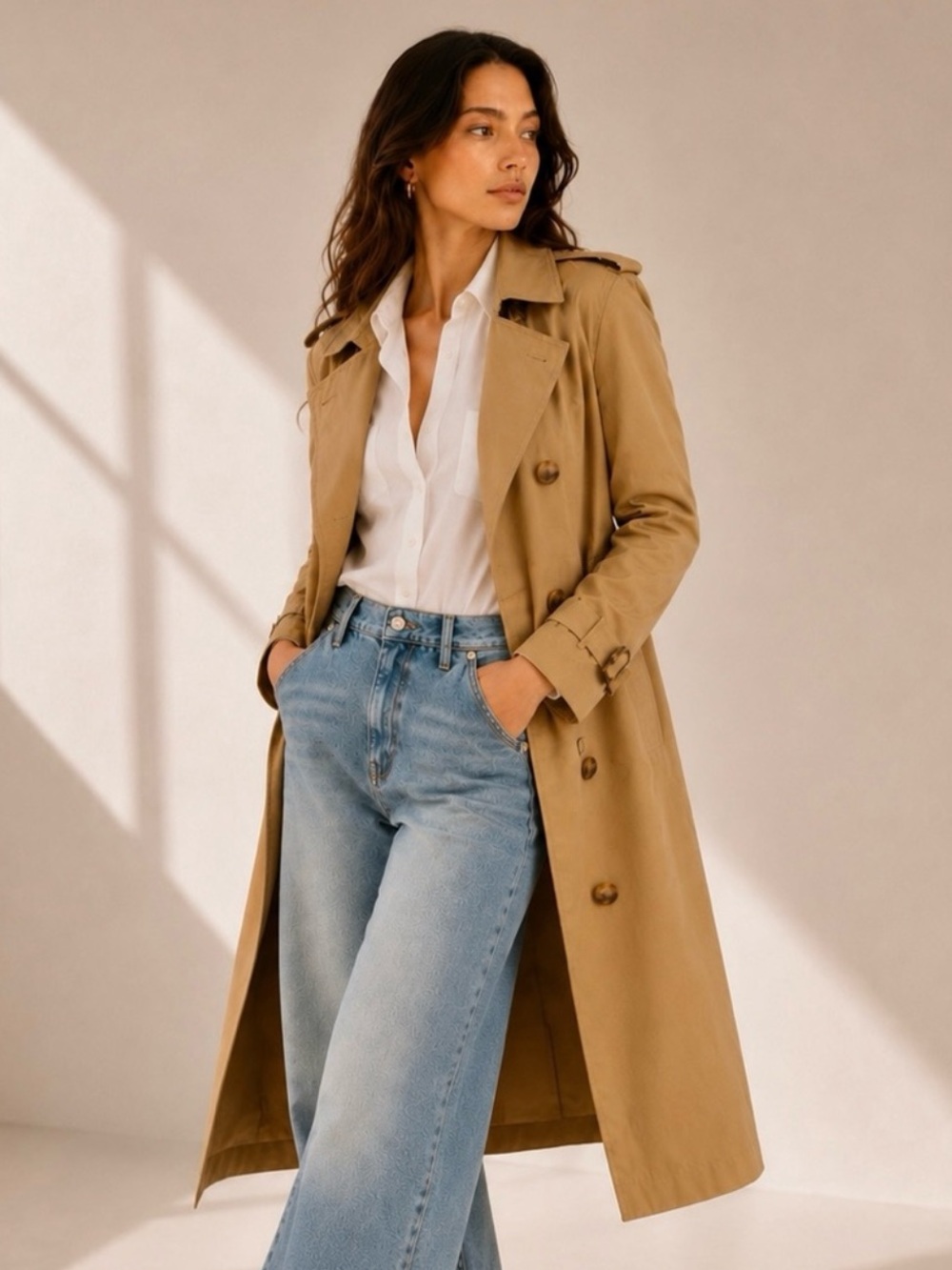 Old Navy Women's Tan Trench Coat